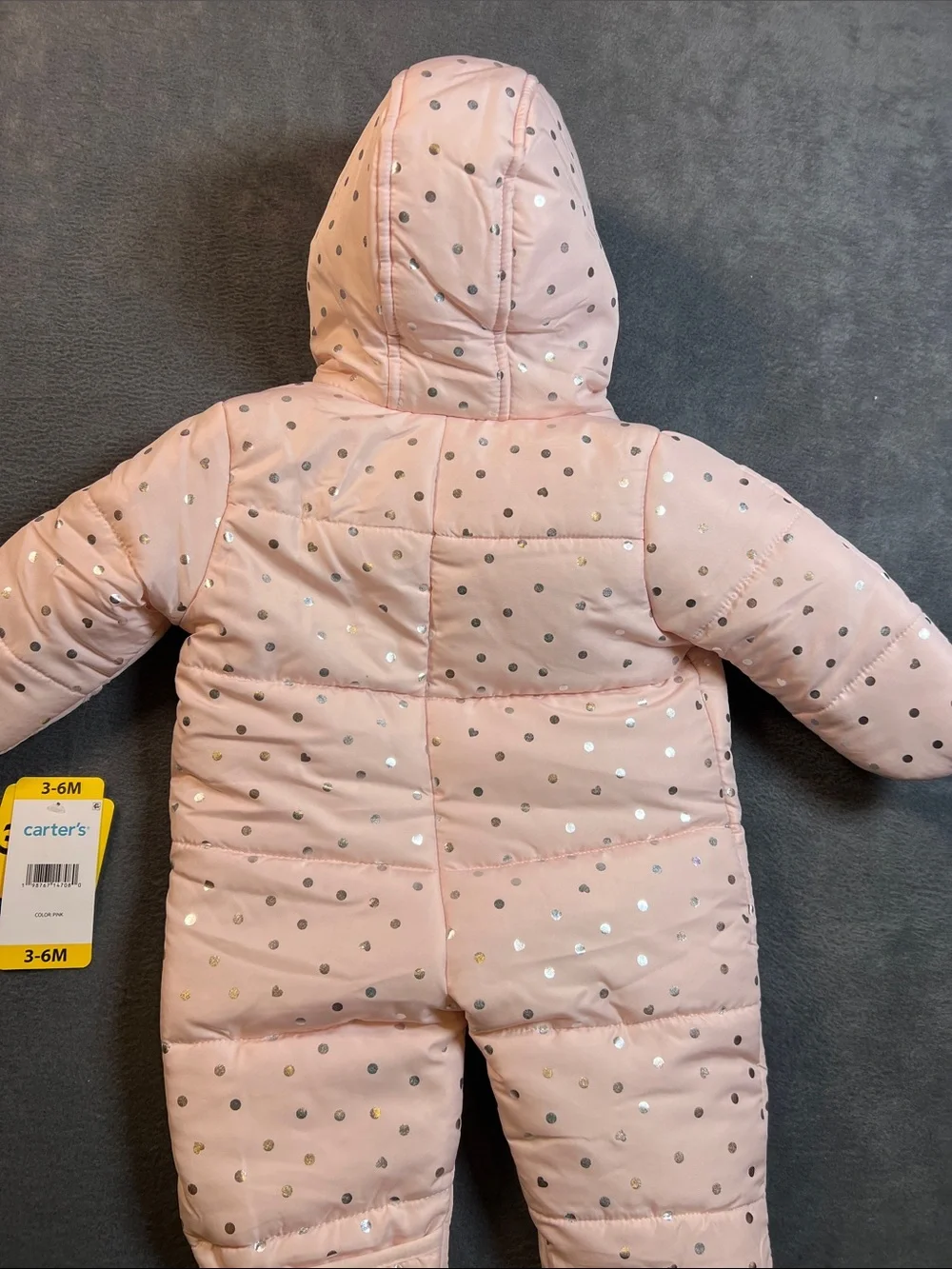 Carter's Light Pink Metallic Dot Infant Bunting with Hood